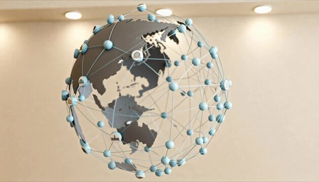 rotating abstract globe made of dots and lines for global education perfect for international day of education