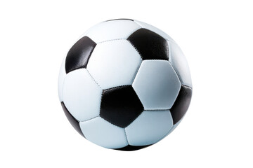 Fototapeta premium Classic black and white soccer ball isolated on black background sport game