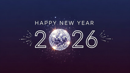New Year's Celebration with Globe Illuminating the Year 2026