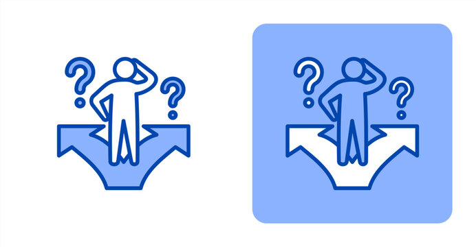 Confuse Line Color , Two-tone color and contrasting background icon illustration