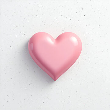 Soft pastel pink heart icon in flat vector style, smooth curves, subtle shadow.