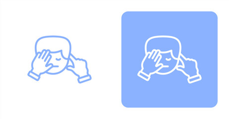 Obraz premium Indifference Line , Two-tone color and contrasting background icon illustration