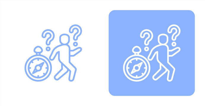 Aimless Line , Two-tone color and contrasting background icon illustration
