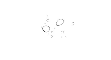 PNG water drops on white background	