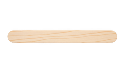 Single wooden tongue depressor with rounded ends wooden stick
