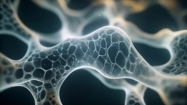 Abstract bio-organic membrane flow with soft translucent structures