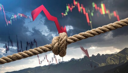 Depicting financial market's decline and economic downturn