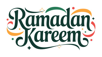 Ramadan Kareem: A festive and vibrant graphic design spells out Ramadan Kareem, inviting the joyous and blessed spirit of the holy month.