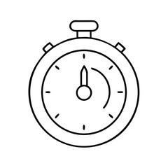 Minimalist black outline stopwatch icon showing elapsed