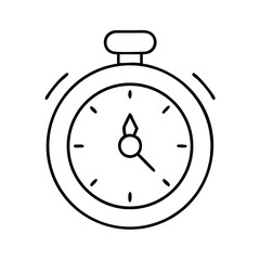 Monochrome stopwatch icon with dynamic timing lines, isolated on white&hellip;