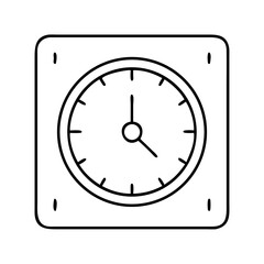 Simple black outline clock face indicating three o'clock