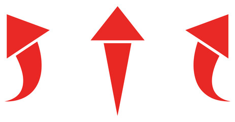 red direction arrow icon vector © vectomix