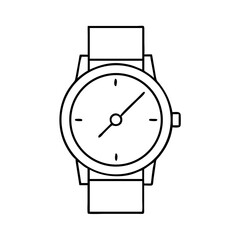 Simple black outline drawing of a classic wristwatch design with two&hellip;