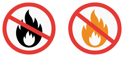 no fire warning icon vector © vectomix