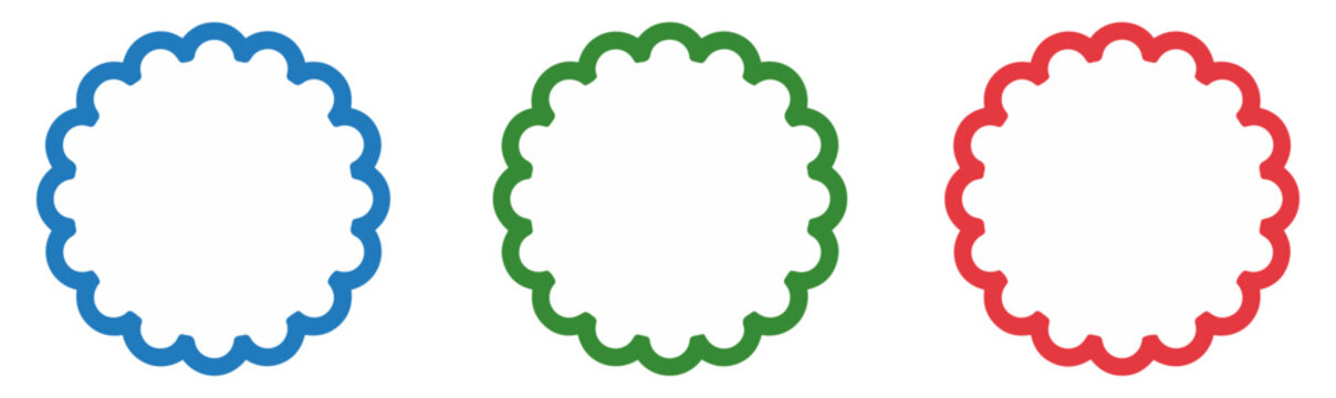 wavy circular frame border icon