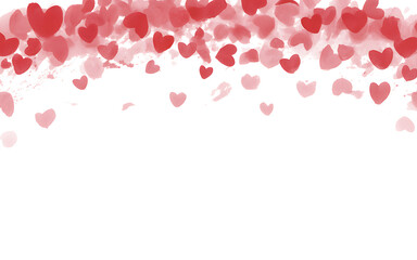 Obraz premium Falling hearts, isolated on transparent background