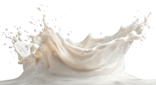 White, opaque liquid splashes forming a crown shape - Powered by Adobe