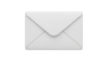 Classic white envelope isolated PNG, blank stationery for sending letters and invitations on transparent background