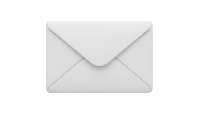 Classic white envelope isolated PNG, blank stationery for sending letters and invitations on transparent background - Powered by Adobe