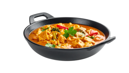 wok-cooked curry, isolated on transparent background