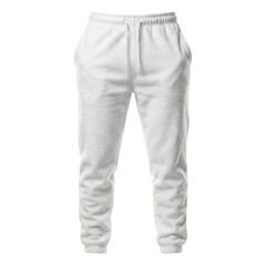 White slim fit fleece jogger sweatpants mockup © BTG