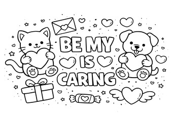 Valentine&rsquo;s Day quote coloring pages for kids featuring love and kindness messages. Perfect for February classroom activities, SEL lessons, bulletin boards, and fun holiday coloring printables for K&ndash;3