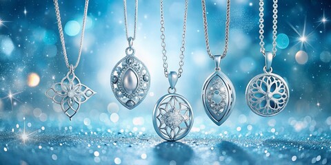 Elegant Silver Necklaces & Pendants: Dreamy Icy Aerial Photography