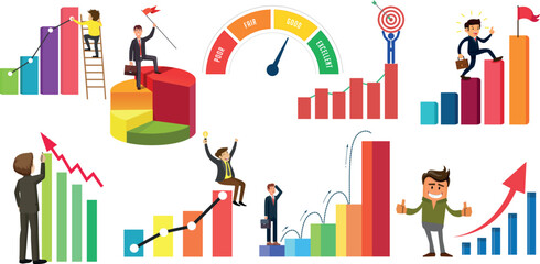 Success Mindset Large Set with Motivation and Achievement Concept Elements, Personal Growth and Goal Development Vector Illustration