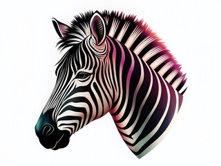 Elegant Zebra Head Profile Silhouette Logo - Black & White Minimalist Design