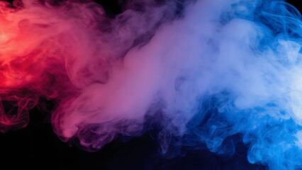 Colorful smoke clouds mixing together on dark abstract background