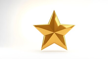 Obraz premium Golden star, 3D star, shiny star, gold icon, award symbol