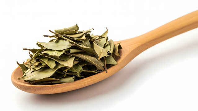 Nuestra Salud Boldo Tea Leaves on a Wooden Spoon