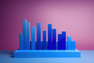Blue bar graph illustrating corporate statistics on a purple background