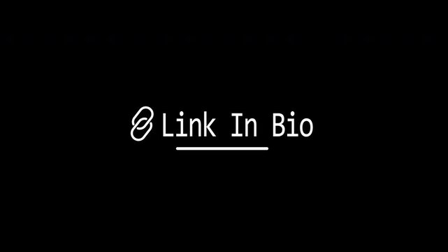 Minimalist "Link In Bio" Animation with Chain Icon, Clean White Social Media Overlay with Alpha Channel