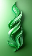 Fototapeta premium Graceful Curves and Abstract Green Gestures Create an Elegant Composition with Harmonious Gradient