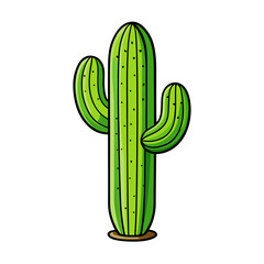 Plant Kaktus Icon. Thin line icon vector