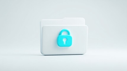 Data Security: A visual depiction of digital security, a clean and modern design of a folder secured with a padlock. Emphasizing the significance of safety, privacy and protected information.
