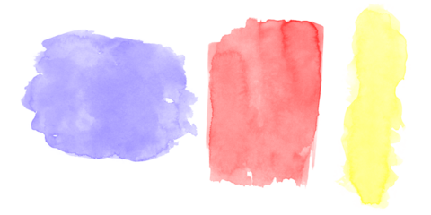 Dynamic abstract watercolor art on black canvas with vibrant blue bold red bright yellow shapes Artistic texture design