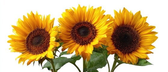 Vibrant sunflowers with bright yellow petals and dark centers