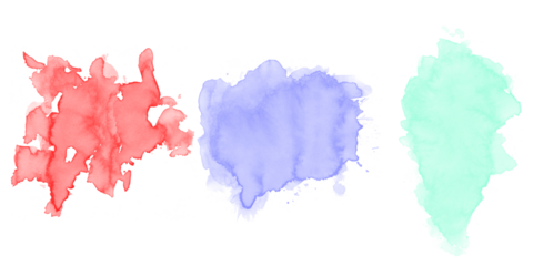 Vibrant abstract watercolor splatters with red blue and green ink textures on a stark black background Artistic design