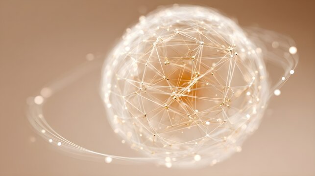 Global network sphere representing abstract data connection and digital technology with nodes and lines, illustrating worldwide communication and futuristic information flow - Powered by Adobe