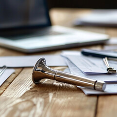 Business meeting setup with documents on table modern office professional environment close-up view productivity focus