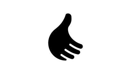 Obraz premium a hand expressing positive emotions, black isolated silhouette