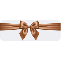 Fototapeta premium Elegant Bronze Copper Satin Ribbon Bow Banner