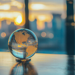 Global business insights the future of connectivity urban office environment high-tech visualization modern perspective world economy