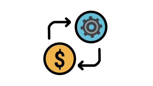 Business Cycle, Financial Management, and Investment Settings animated icons. Motion animated icons suitable for web, business, industry, and entertainment.