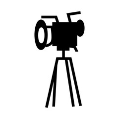 digital video camera tripod glyph icon illustration vector