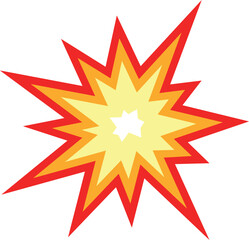 Explosion graphic comic book style burst effect dynamic action element for design and advertising isolated on white background