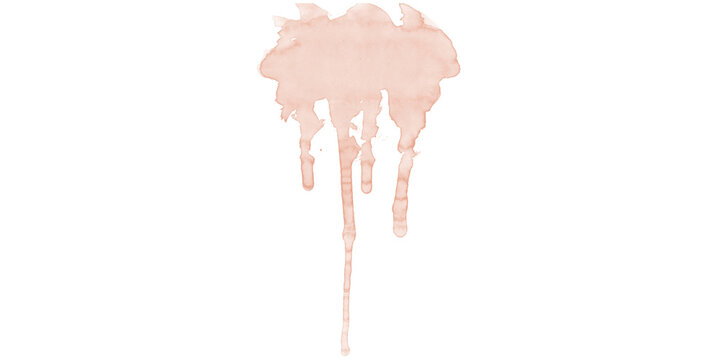 Dark brown liquid drip texture organic watercolor paint stain on black Abstract flowing coffee ink splatter design