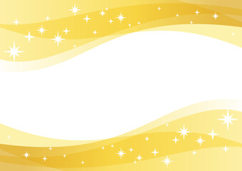 ゴールドのグラデーション背景に輝く星のフレーム